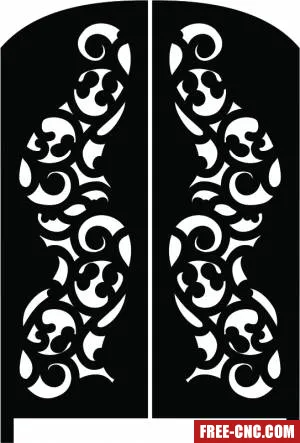 Decorative wall screen gate partition panel - free dxf download