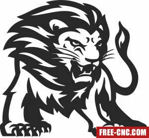 Angry lion clipart - Download free dxf for cnc plasma cutting