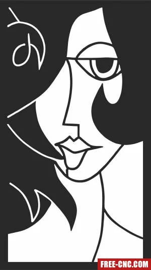 Abstract face woman portrait - Free dxf download