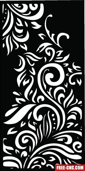 Floral decorative panels for doors wall screen pattern - free dxf download