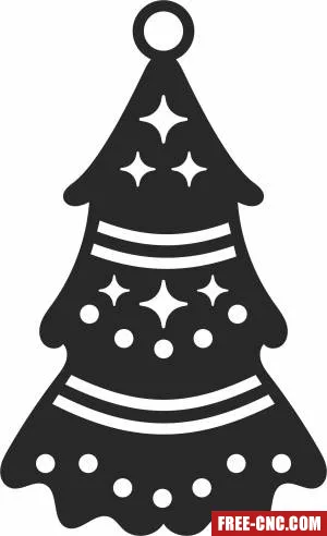 Christmas tree ornament decor - Free dxf download