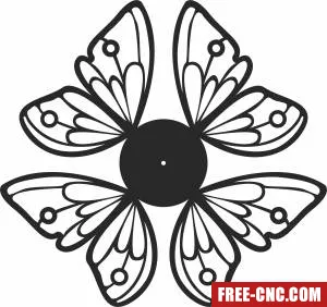 Decorative wall clock buterfly - Free dxf for laser cutting and plasma