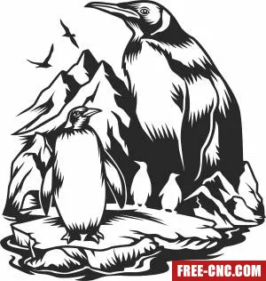 Penguin wall art - Download free dxf for cnc plasma cutting