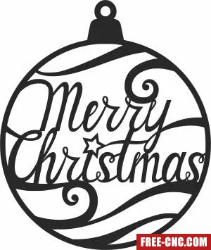 Merry christmas ornament clipart - Download free dxf for cnc plasma cutting