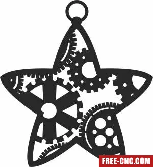 Christmas star for tree decoration - Free dxf for laser cutting and plasma