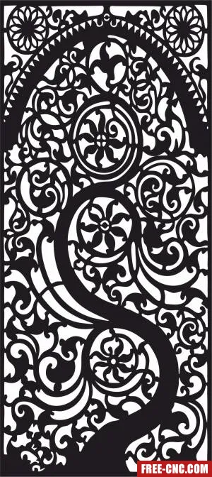 Decorative wall screen door floral partition panel pattern - Download free dxf for cnc plasma cutting