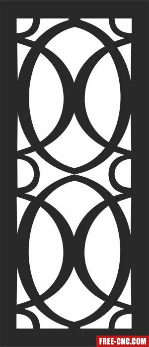 Door screen pattern decorative - Free dxf for laser cutting and plasma