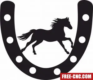 Horseshoe sign art - Free dxf download