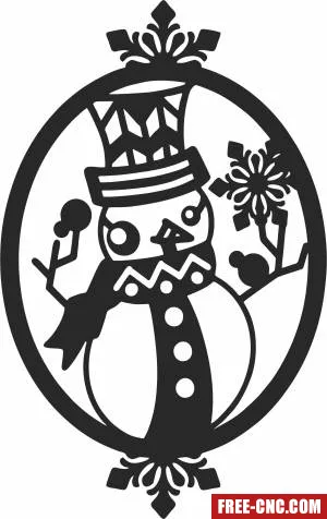 Snowman christmas clipart - Free dxf files ready to cut