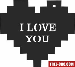 I love you heart lego - Download free dxf for cnc plasma cutting