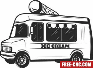 Ice cream truck car clipart - Download free dxf for cnc plasma cutting