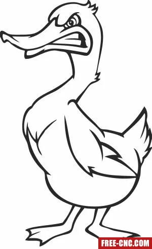 Angry duck cartoon - Free dxf for laser cutting and plasma