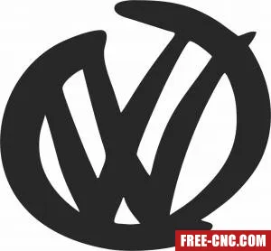 Volkswagen stylish clipart - Free dxf files ready to cut