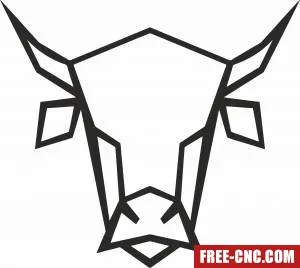 Geometric polygon cow - Free dxf download