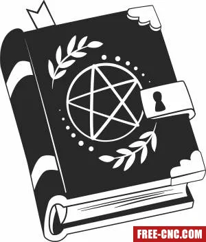 Satanic witch book clipart - Download free dxf for cnc plasma cutting