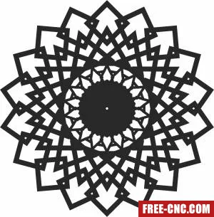 Decorative wall mandala clock - Free dxf files ready to cut