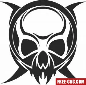 Skull face cliparts - Free dxf files ready to cut