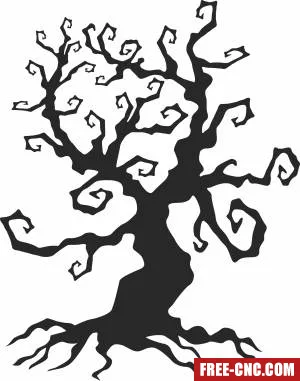 Halloween spooky tree - Free dxf files ready to cut