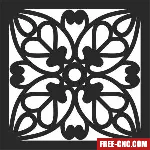Decorative pattern square wall panel - Free dxf for laser cutting and plasma