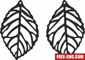 Earrings pendants art leaves - Download free dxf for cnc plasma cutting