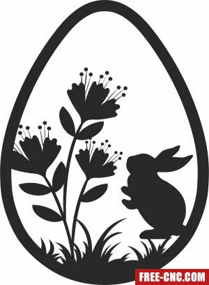 Easter egg with a bunny - Free dxf for laser cutting and plasma