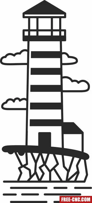 Lighthouse tower clipart - Free dxf files ready to cut