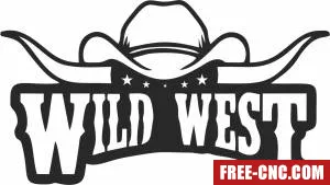 Wild west logo western - Free dxf download