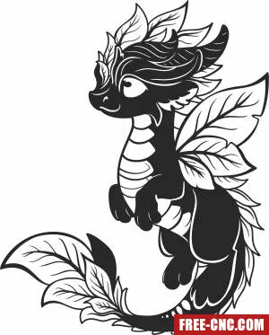 Cute dragon clipart - Download free dxf for cnc plasma cutting