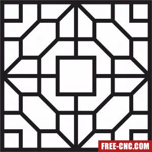 Decorative panel screen pattern partition - Free dxf download Decorative panel screen pattern partition - Free dxf download