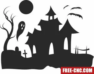 Halloween gost scary clipart - Free dxf for laser cutting and plasma