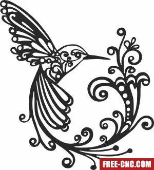 Hummingbird art decor - Download free dxf for cnc plasma cutting