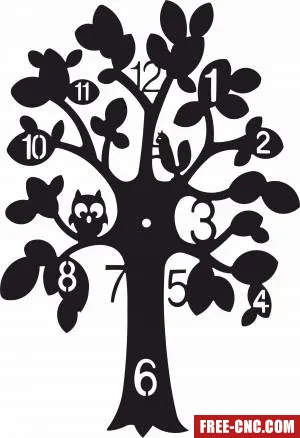 Tree for kids vinyl clock - free dxf download