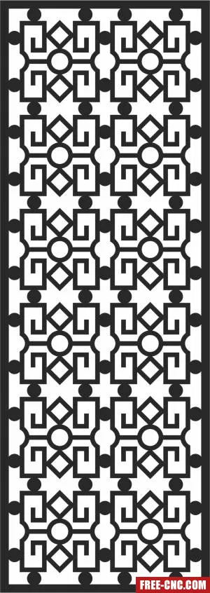 Wall screen decorative door pattern - Free dxf files ready to cut