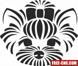 Lovely dog tribal clipart - Free dxf files ready to cut