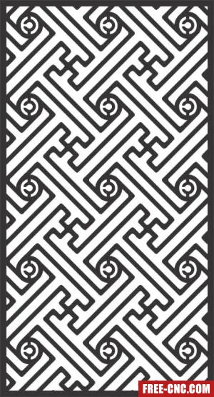 Decorative panel wall separator door pattern - free dxf download
