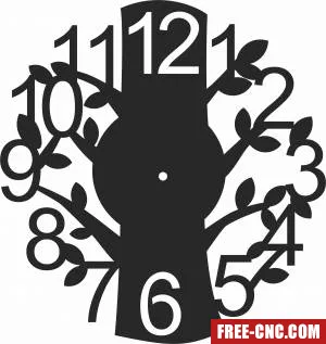 Tree branche wall clock - Download free dxf for cnc plasma cutting