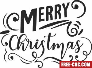 Merry christmas sign - Free dxf download