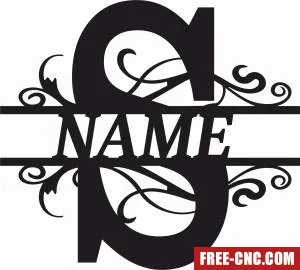 S letter name monogram - Download free dxf for cnc plasma cutting