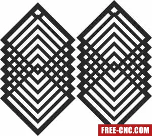 Hexagon 3d art earrings - Free dxf download