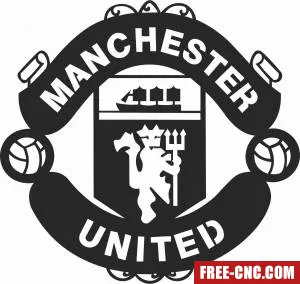 Manchester united football club logo - Free dxf for laser cutting and plasma