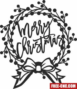 Merry christmas decor - Free dxf download