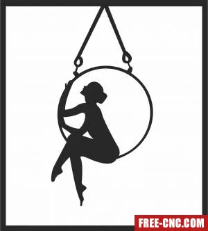 Aerial girl wall art - Free dxf for laser cutting and plasma