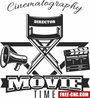 Cinema movies logo sign - Free dxf for laser cutting and plasma