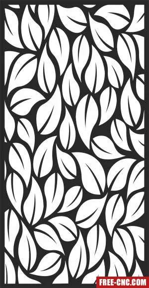 Decorative wall door leaves panel - Download free dxf for cnc plasma cutting