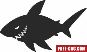 Shark silhouette - Free dxf for laser cutting and plasma