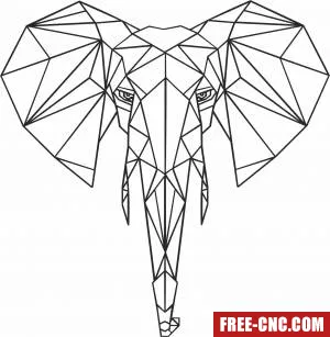 Geometric polygon elephant - Free dxf download