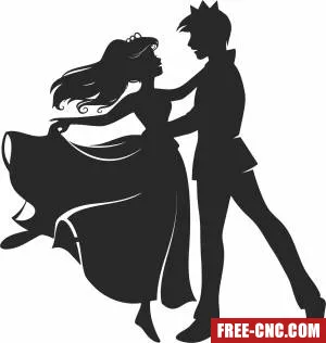 Dancing beauty and the beast silhouette - Download free dxf for cnc plasma cutting