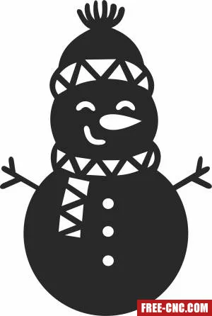 Snowman clipart - Free dxf files ready to cut