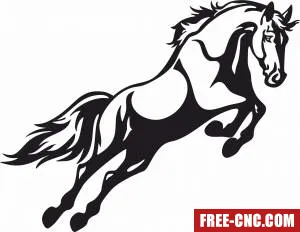 Horse jumping clipart - Free dxf files ready to cut