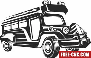 Bus truck clipart - Free dxf files ready to cut